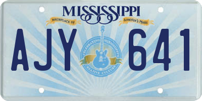 MS license plate AJY641