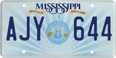 MS license plate AJY644