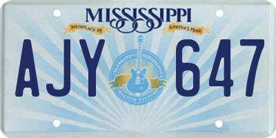 MS license plate AJY647