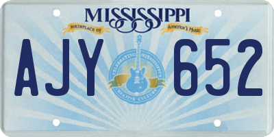 MS license plate AJY652