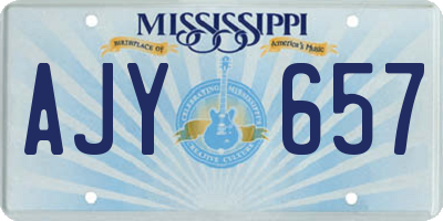MS license plate AJY657