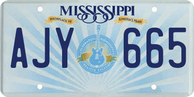 MS license plate AJY665