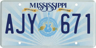 MS license plate AJY671