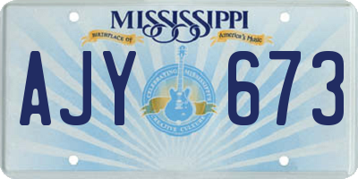 MS license plate AJY673