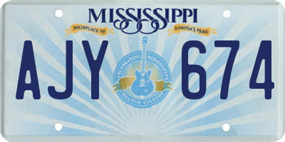 MS license plate AJY674