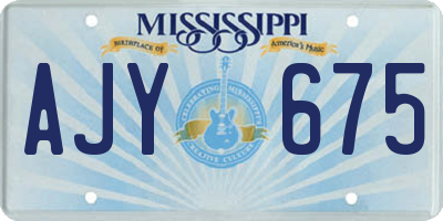 MS license plate AJY675