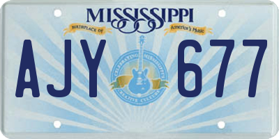 MS license plate AJY677