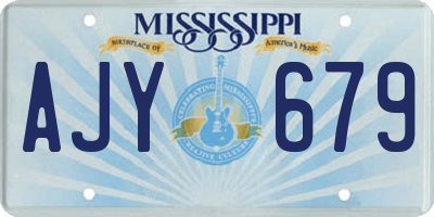 MS license plate AJY679