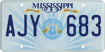 MS license plate AJY683