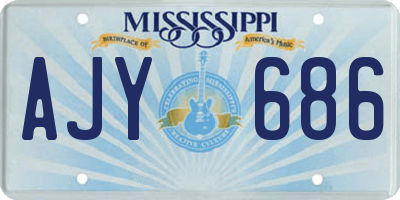 MS license plate AJY686