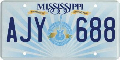 MS license plate AJY688