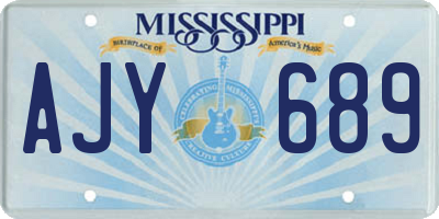 MS license plate AJY689