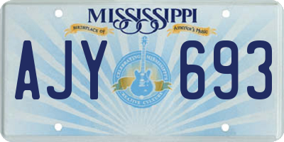 MS license plate AJY693
