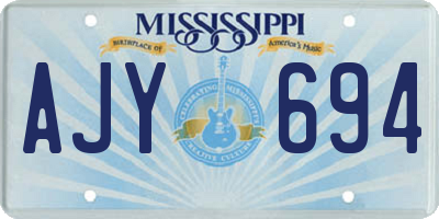 MS license plate AJY694