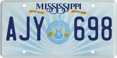 MS license plate AJY698