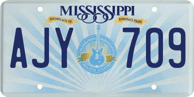 MS license plate AJY709