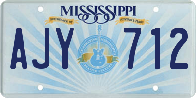 MS license plate AJY712