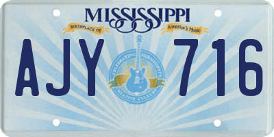 MS license plate AJY716