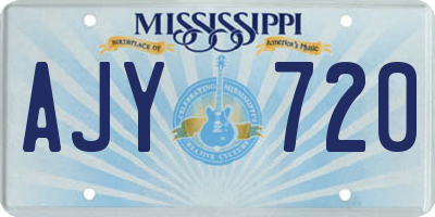 MS license plate AJY720