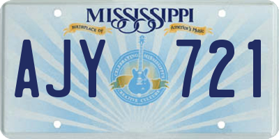 MS license plate AJY721