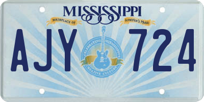 MS license plate AJY724