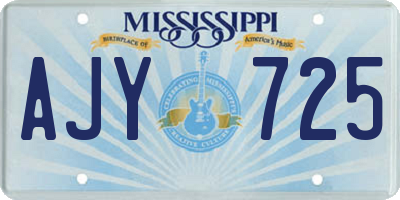 MS license plate AJY725