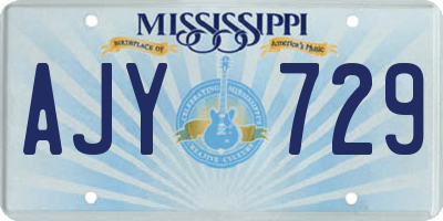 MS license plate AJY729