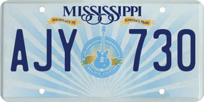 MS license plate AJY730