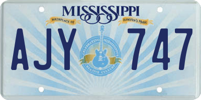 MS license plate AJY747