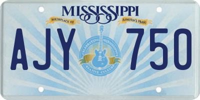 MS license plate AJY750