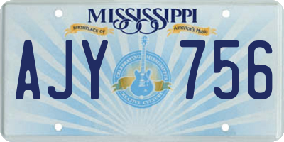 MS license plate AJY756