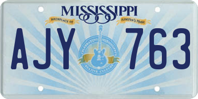 MS license plate AJY763