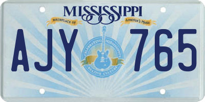 MS license plate AJY765