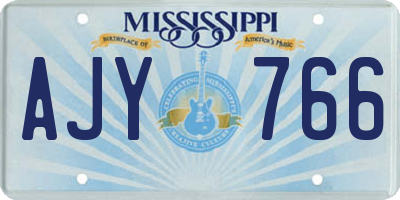 MS license plate AJY766