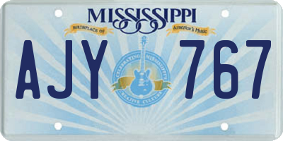 MS license plate AJY767
