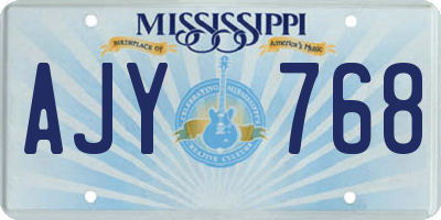 MS license plate AJY768