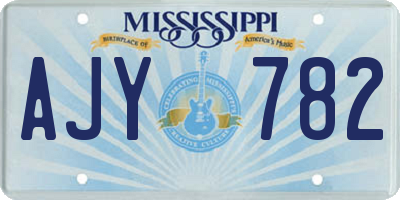 MS license plate AJY782