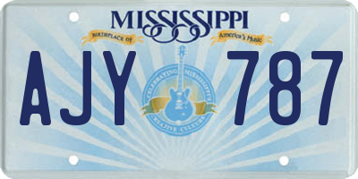 MS license plate AJY787