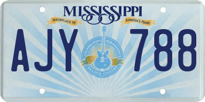 MS license plate AJY788