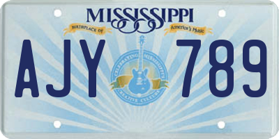 MS license plate AJY789