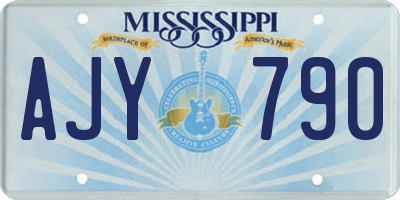 MS license plate AJY790