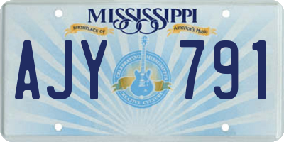 MS license plate AJY791