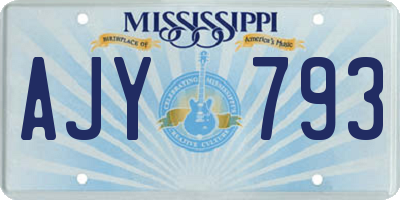 MS license plate AJY793
