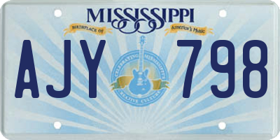 MS license plate AJY798