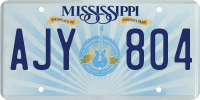 MS license plate AJY804
