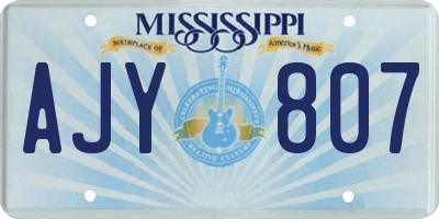 MS license plate AJY807