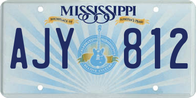 MS license plate AJY812