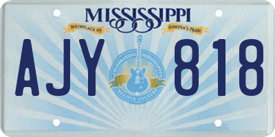 MS license plate AJY818