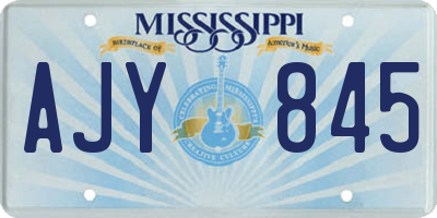 MS license plate AJY845