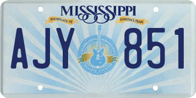 MS license plate AJY851